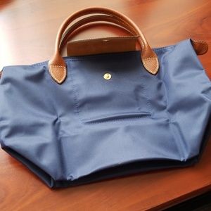 Longchamp small navy satchel